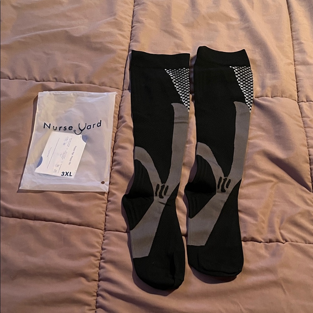 Black and Gray Compression Socks